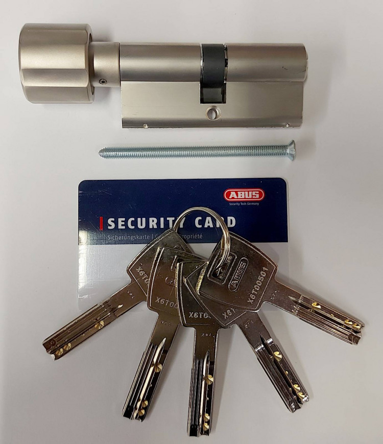 Механизм цилиндровый Abus X6 (Абус) 105 мм (50*55) никель, кл/вертушка